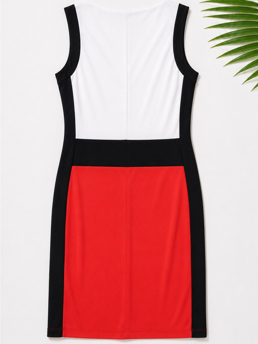 * GNW Sleeveless Color Block Dress Size 8 Figure Flattering Stretch Midi - Picture 4 of 9